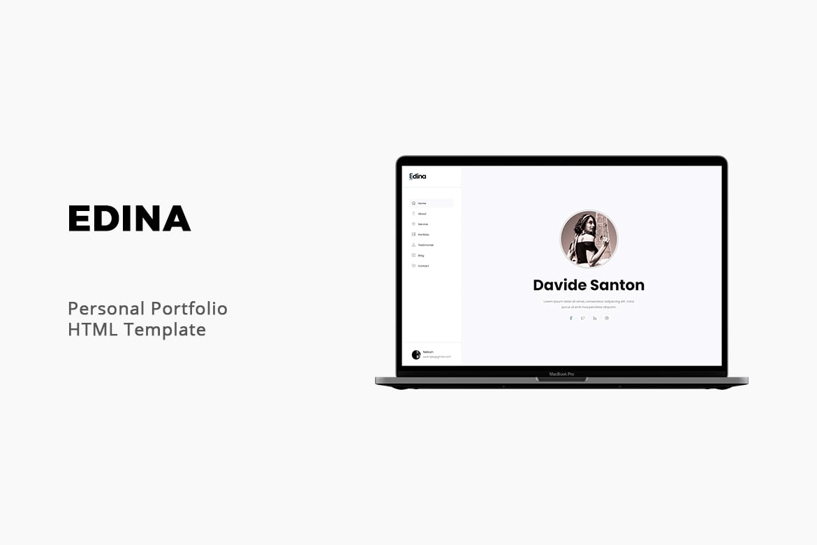 Imagen de portada de Edina - Personal Portfolio Template (plantilla web)