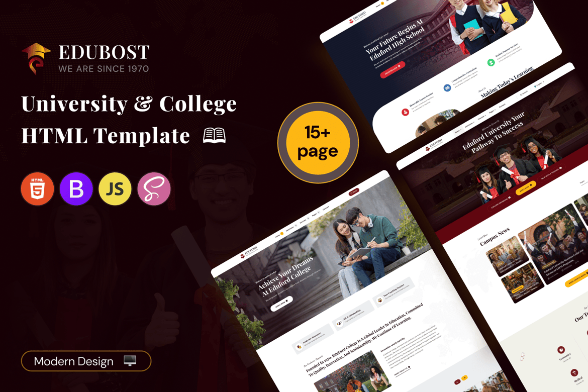 Imagen de portada de Edubost-University, Online Courses & Multi Demo Ed (plantilla web)