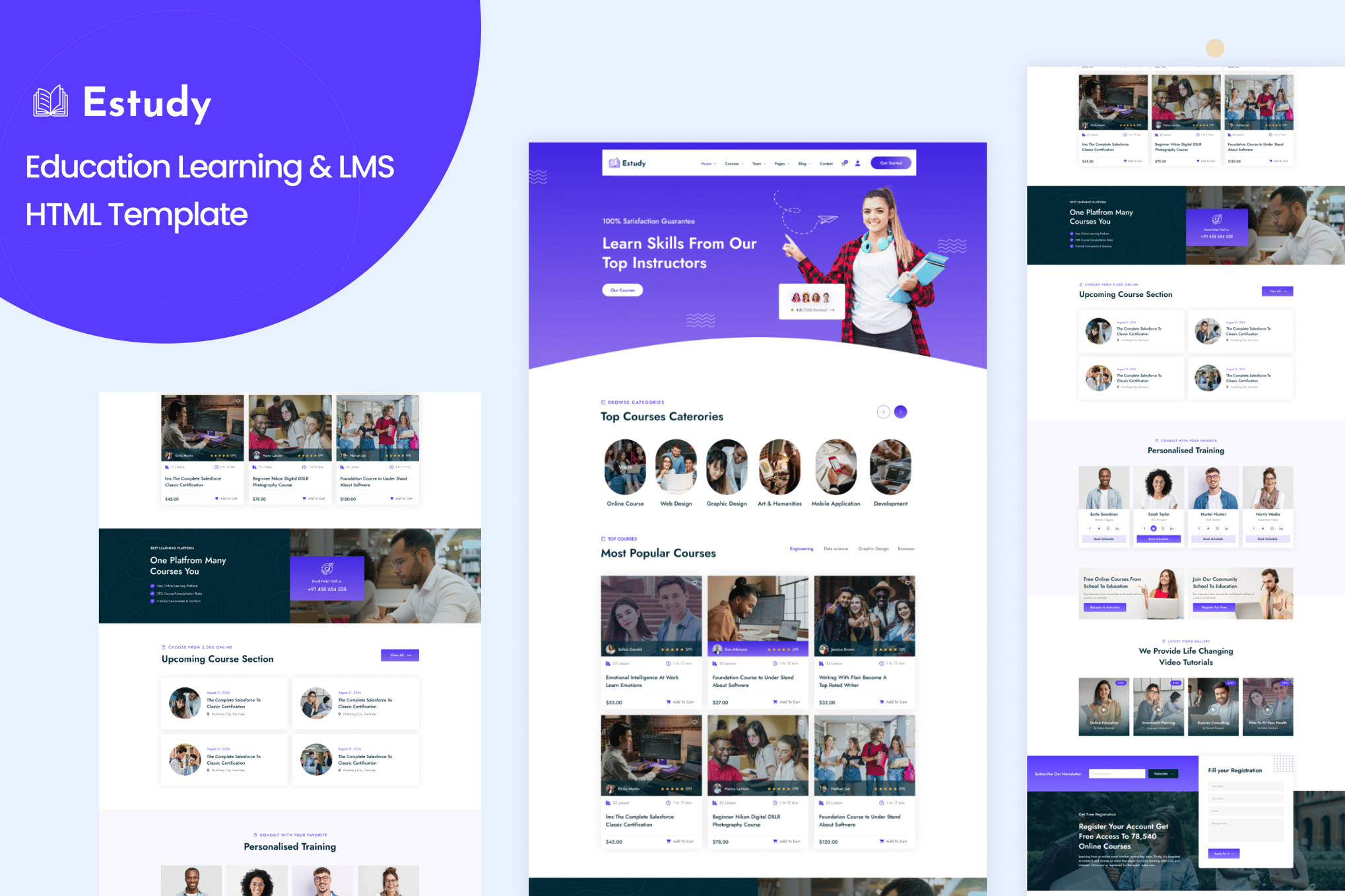 Imagen de portada de Education Learning & LMS HTML Template-Estudy (plantilla web)