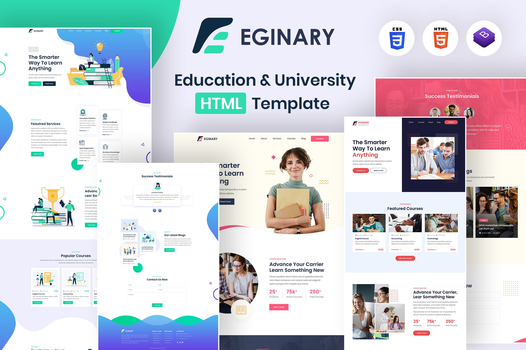Imagen de portada de Eginary - Education & University HTML Template (plantilla web)