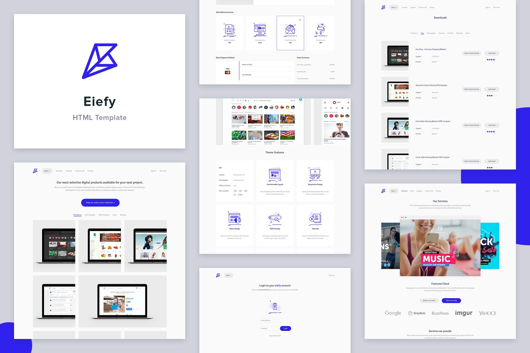 Imagen de portada de Eiefy: HTML Template for Selling Digital Items (plantilla web)