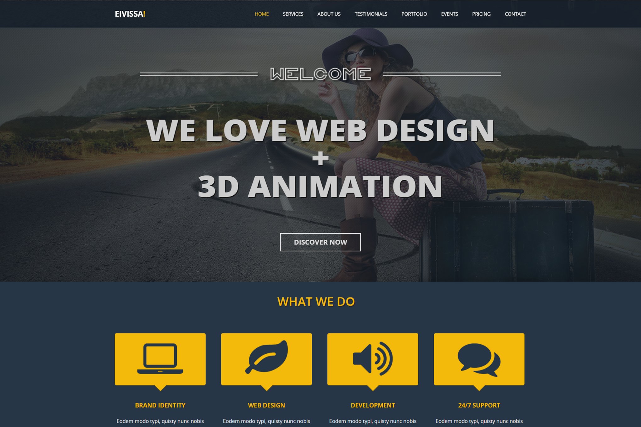 Imagen de portada de Eivissa - Responsive One Page Template (plantilla web)