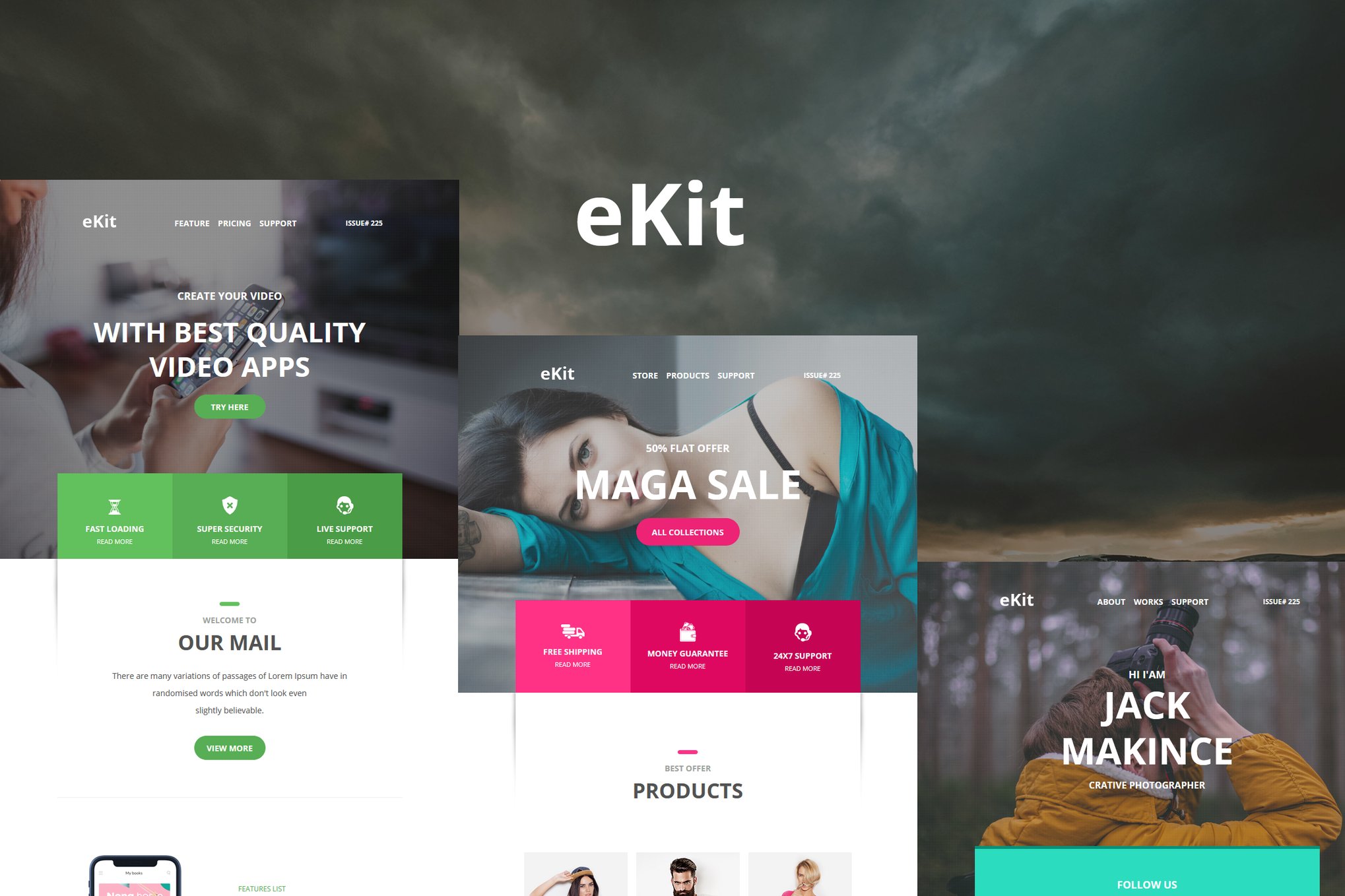 Imagen de portada de eKit Mail 80+ Modules Email Templates (plantilla web)