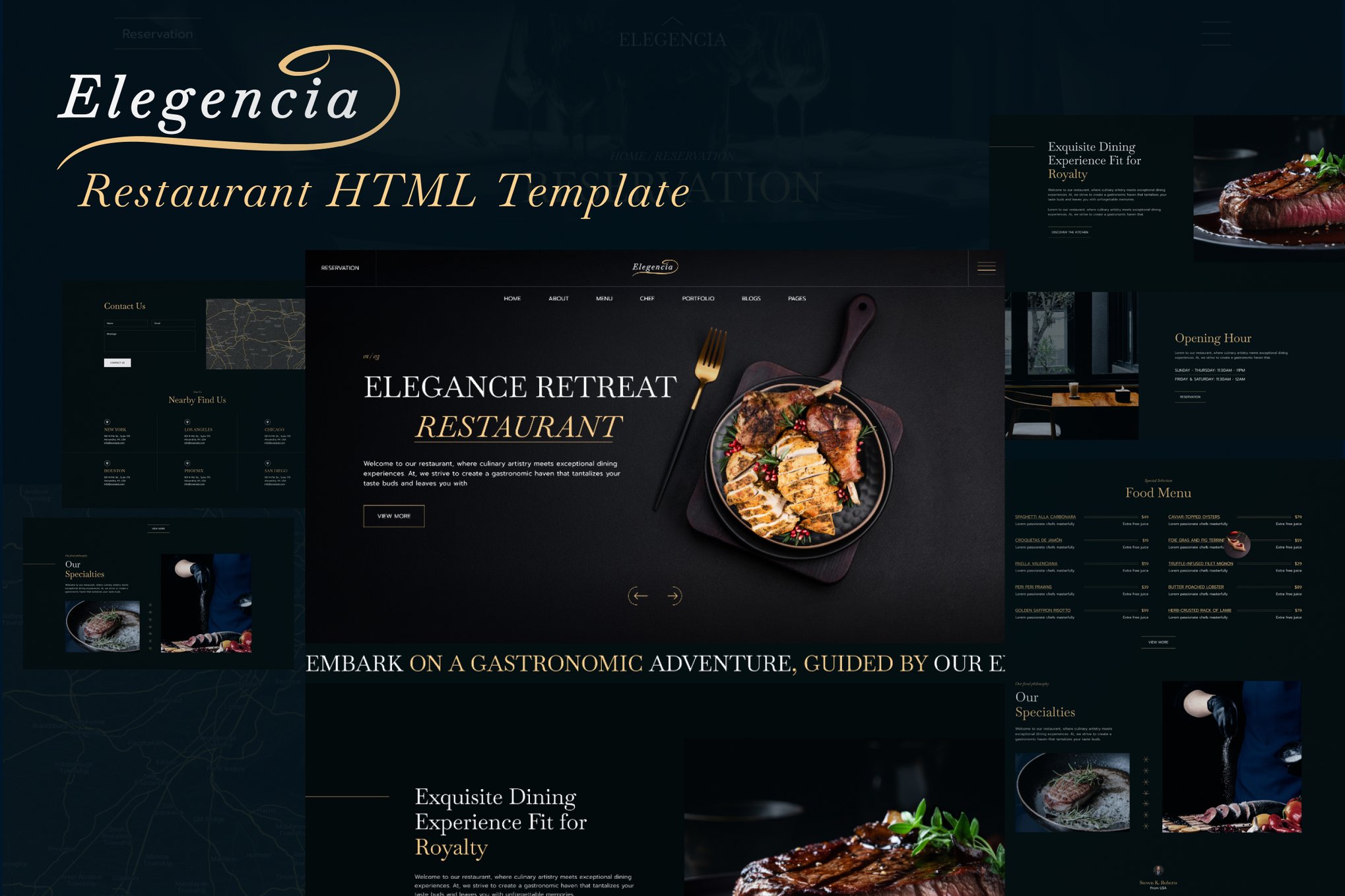 Imagen de portada de Elegencia - Royale Restaurant HTML5 Template (plantilla web)