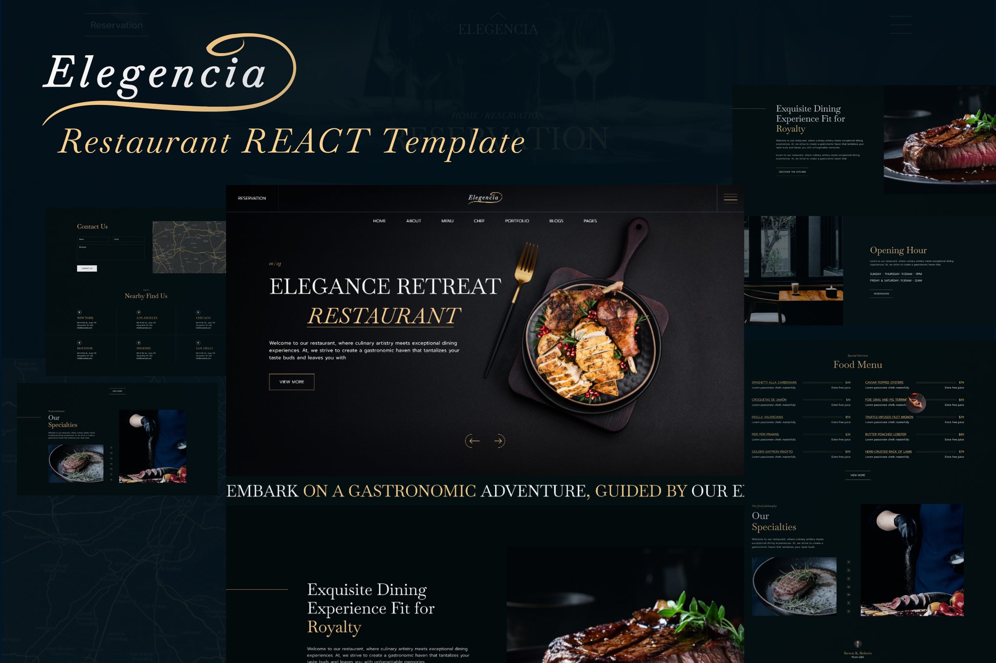 Imagen de portada de Elegencia - Royale Restaurant ReactJS Template (plantilla web)