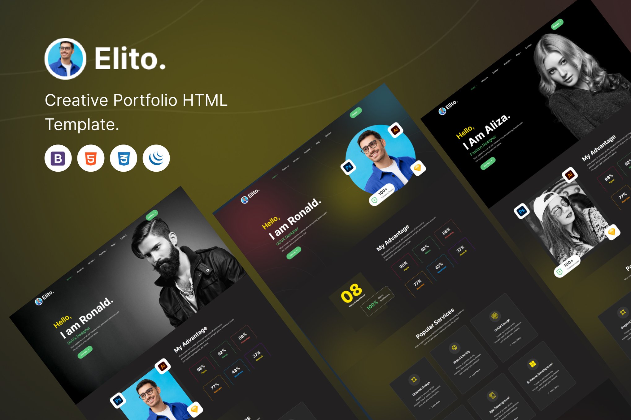 Imagen de portada de Elito - Creative Portfolio HTML5 Template (plantilla web)