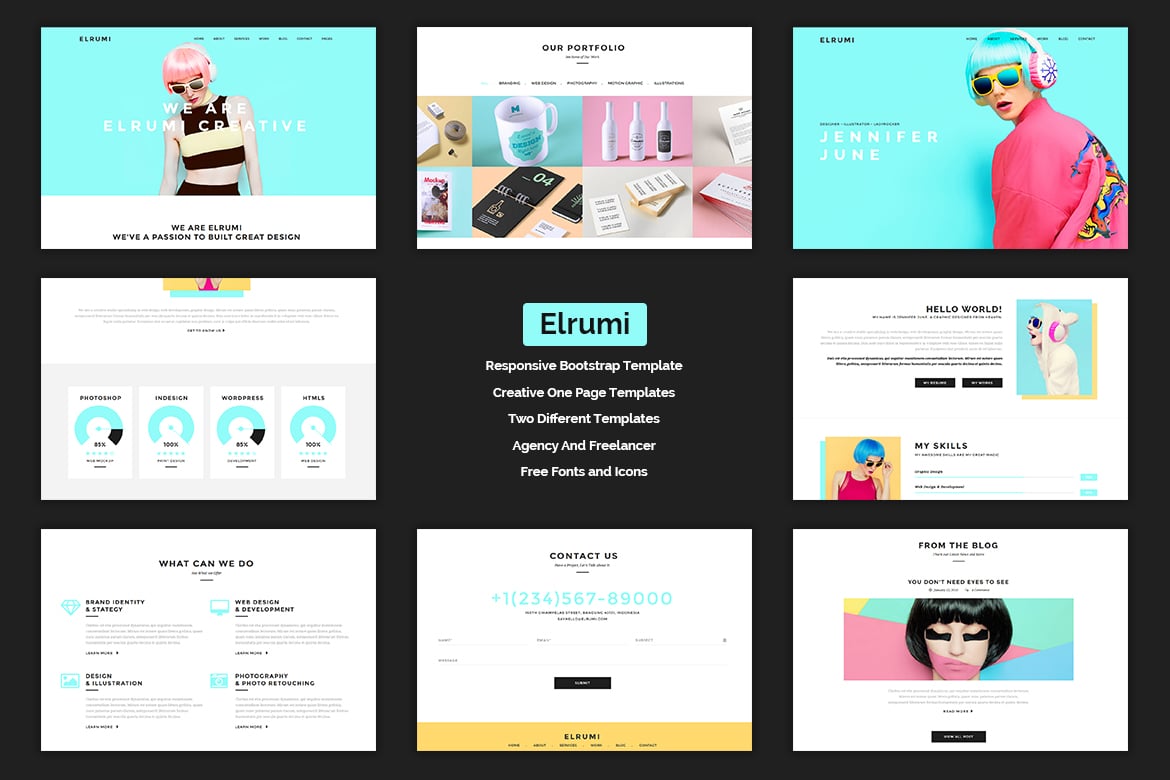 Imagen de portada de Elrumi - Creative HTML5 Bootstrap Template (plantilla web)