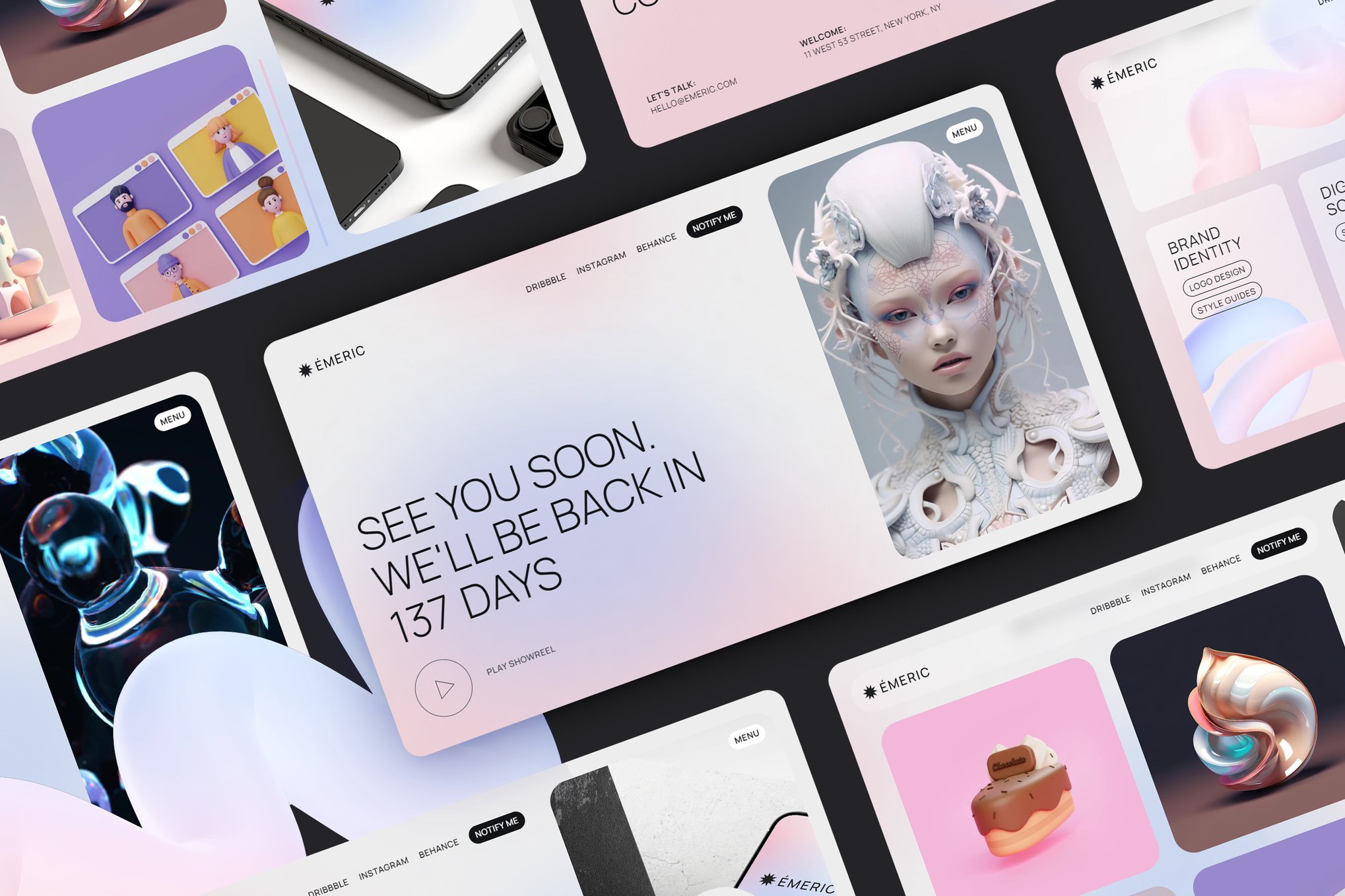 Imagen de portada de Emeric - Coming Soon and Portfolio Template (plantilla web)