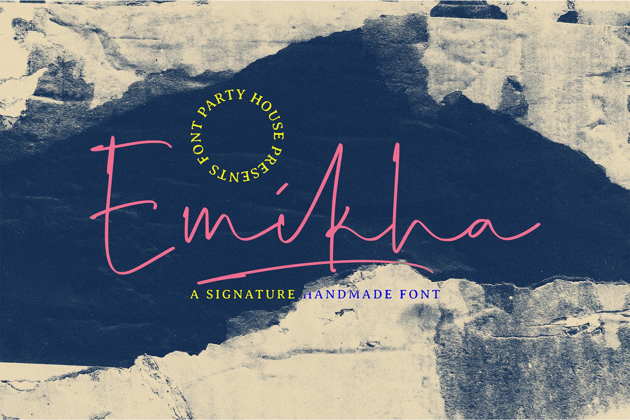 Imagen de portada de Emikha - A Signature Handmade Font (fuente)