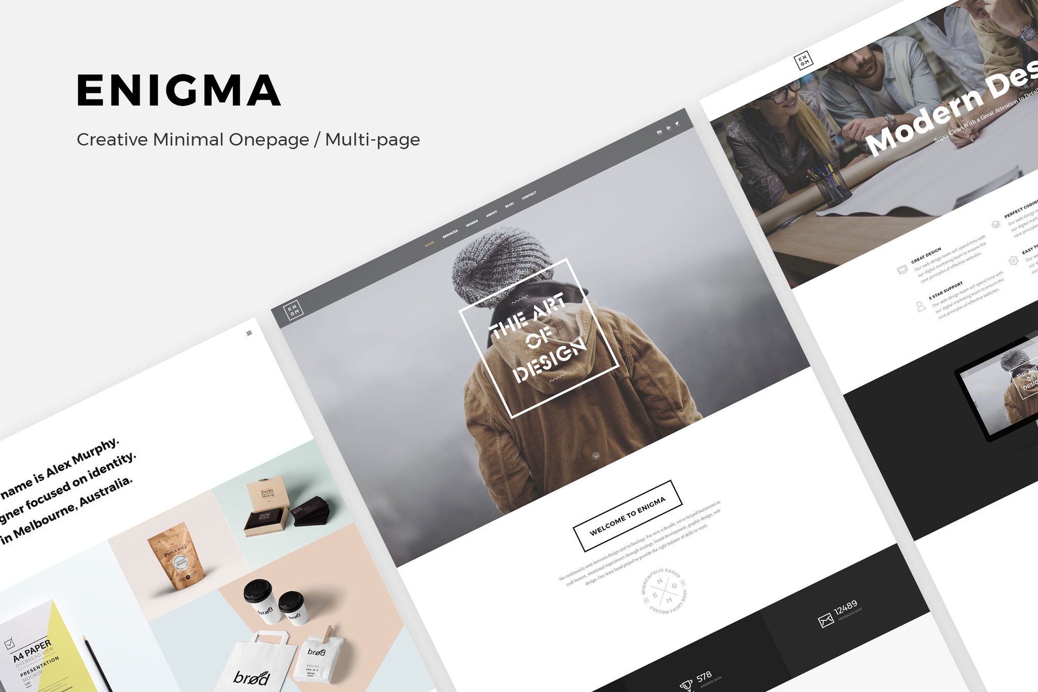 Imagen de portada de Enigma | Creative Responsive Minimal HTML Template (plantilla web)