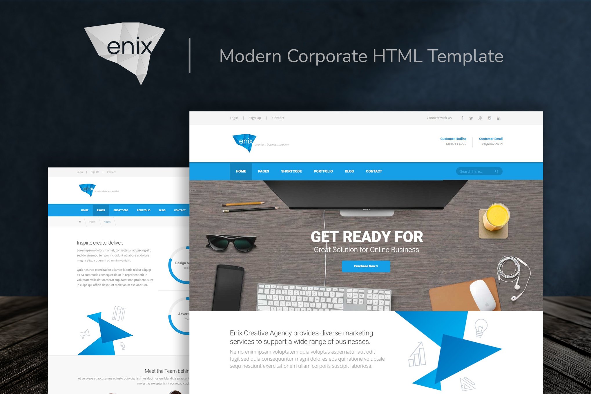 Imagen de portada de Enix - Modern Corporate HTML Template (plantilla web)