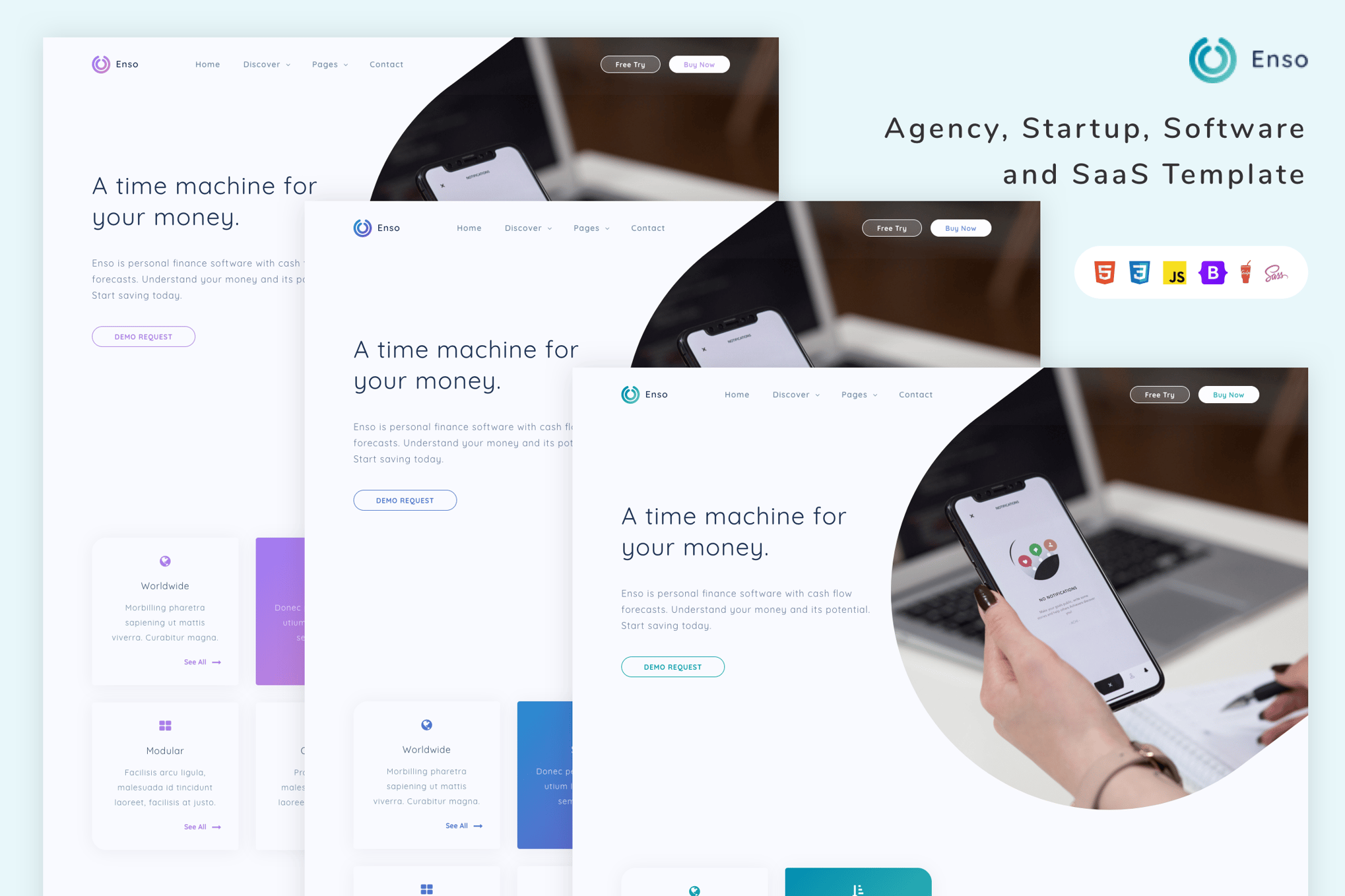 Imagen de portada de Enso - Agency, Startup and SaaS Template (plantilla web)