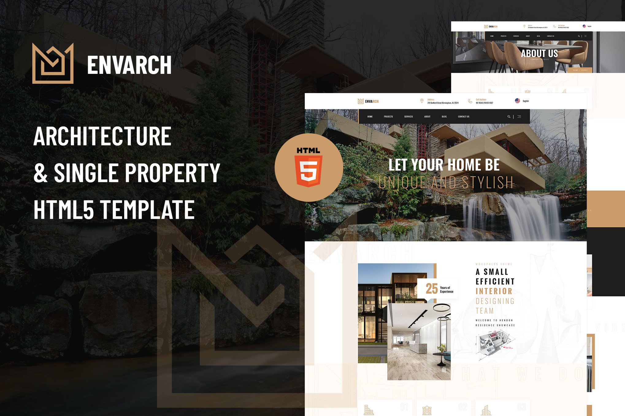 Imagen de portada de EnvArch - Architecture and Property HTML5 Template (plantilla web)
