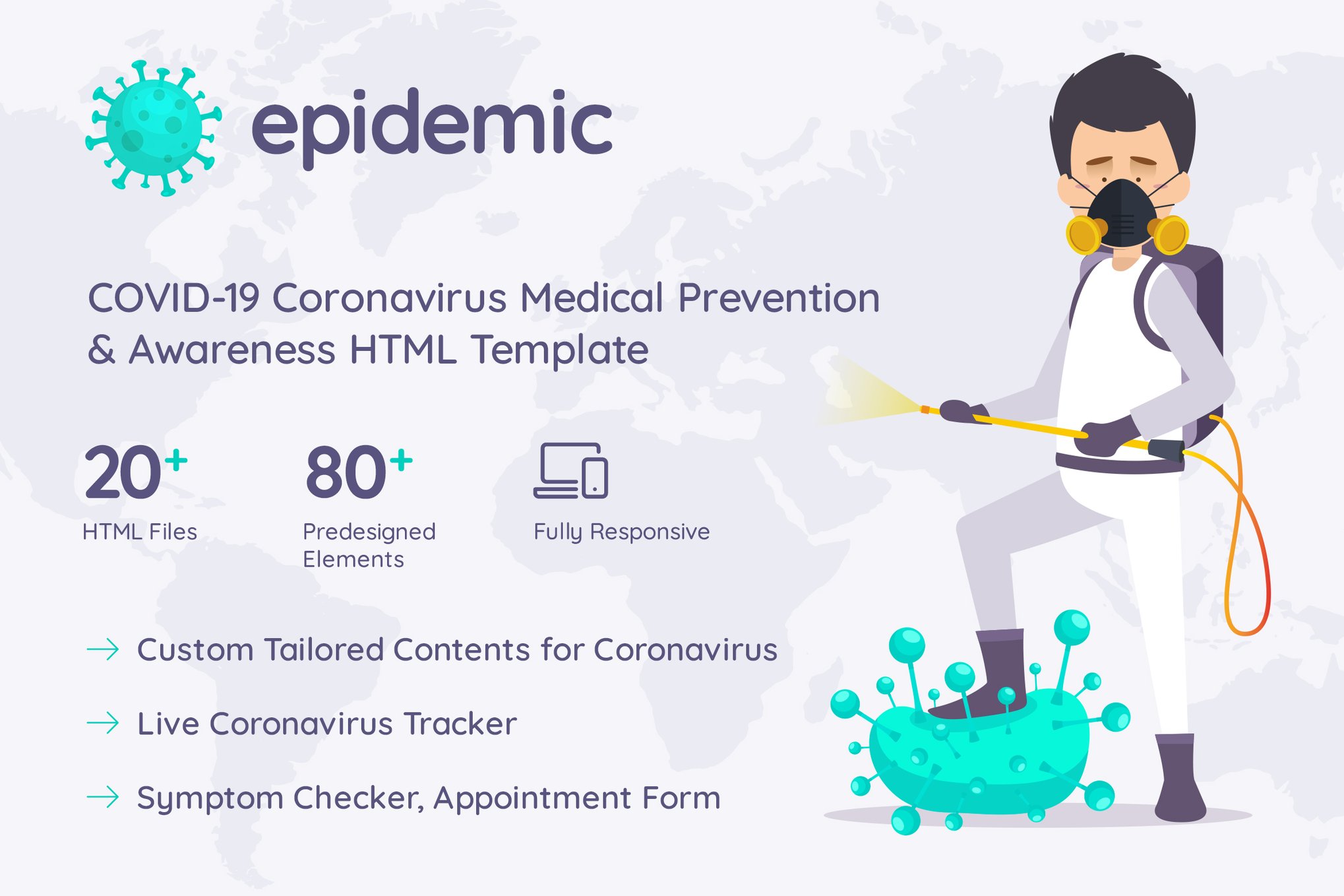 Imagen de portada de Epimed Coronavirus HTML Template (plantilla web)