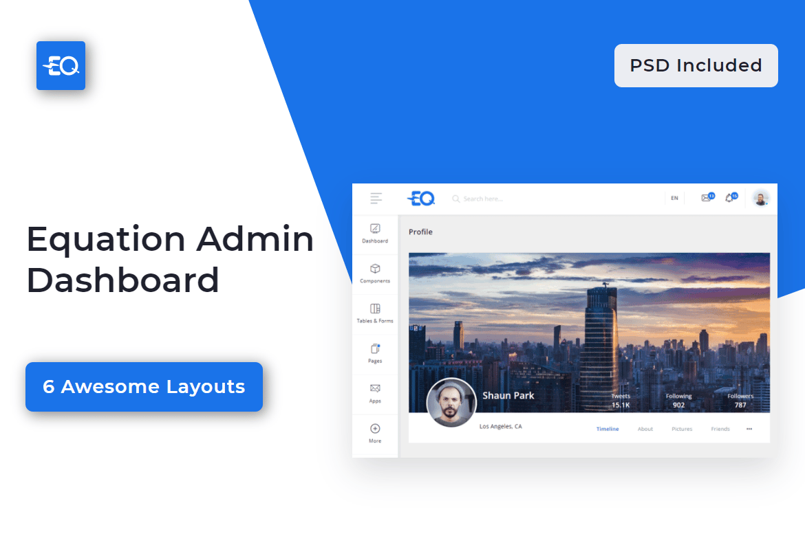 Imagen de portada de Equation - Responsive Admin Dashboard Template (plantilla web)