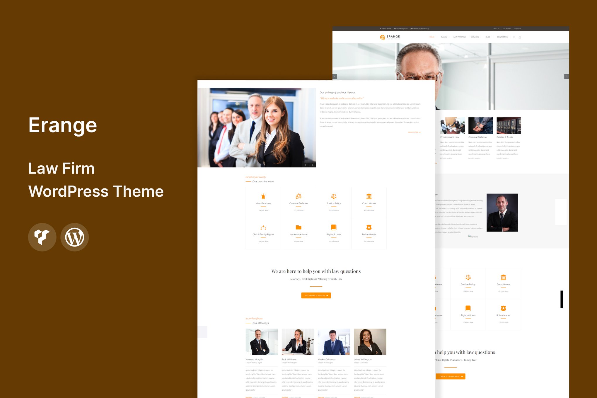 Imagen de portada de Erange- Law Firm WordPress Theme (tema)