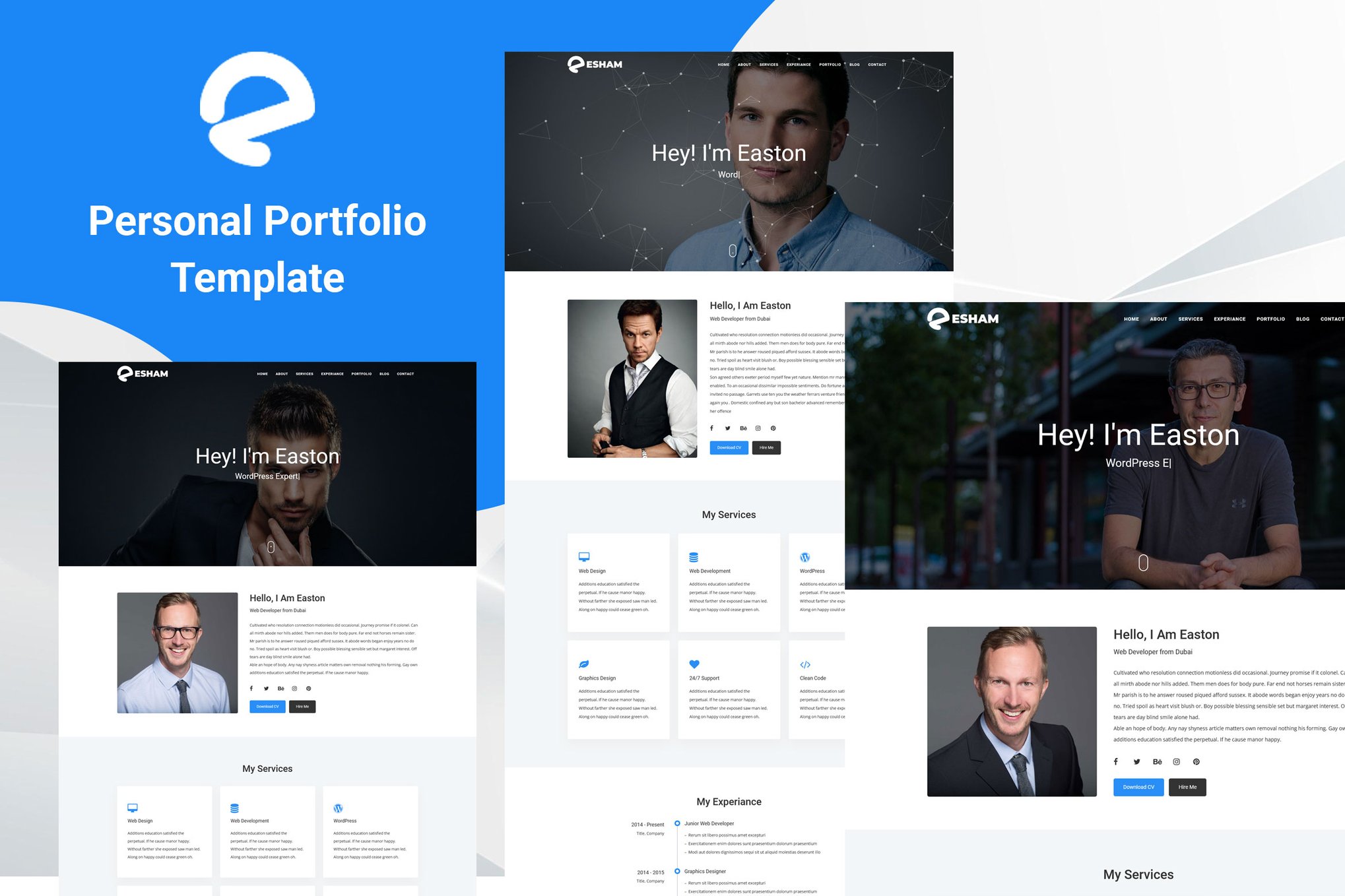 Imagen de portada de Esham - Personal Portfolio Template (plantilla web)