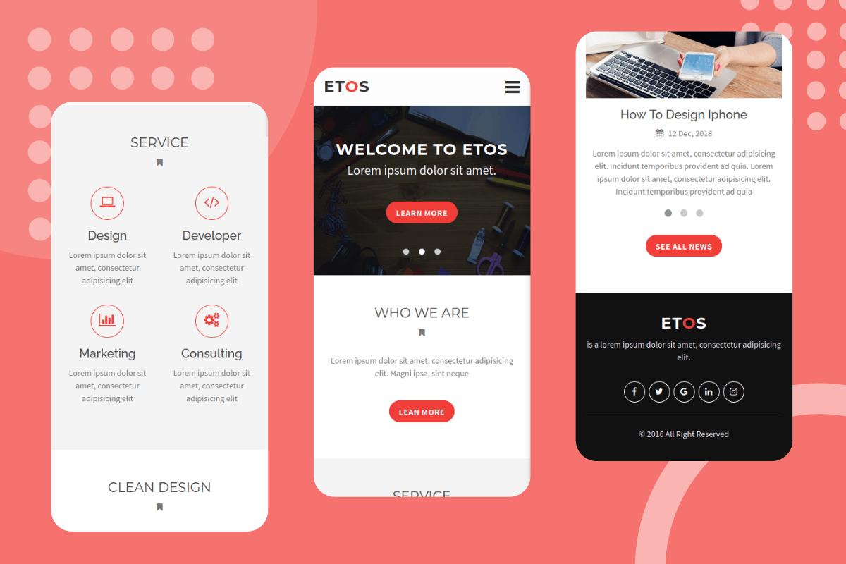 Imagen de portada de Etos - Responsive Mobile Template (plantilla web)