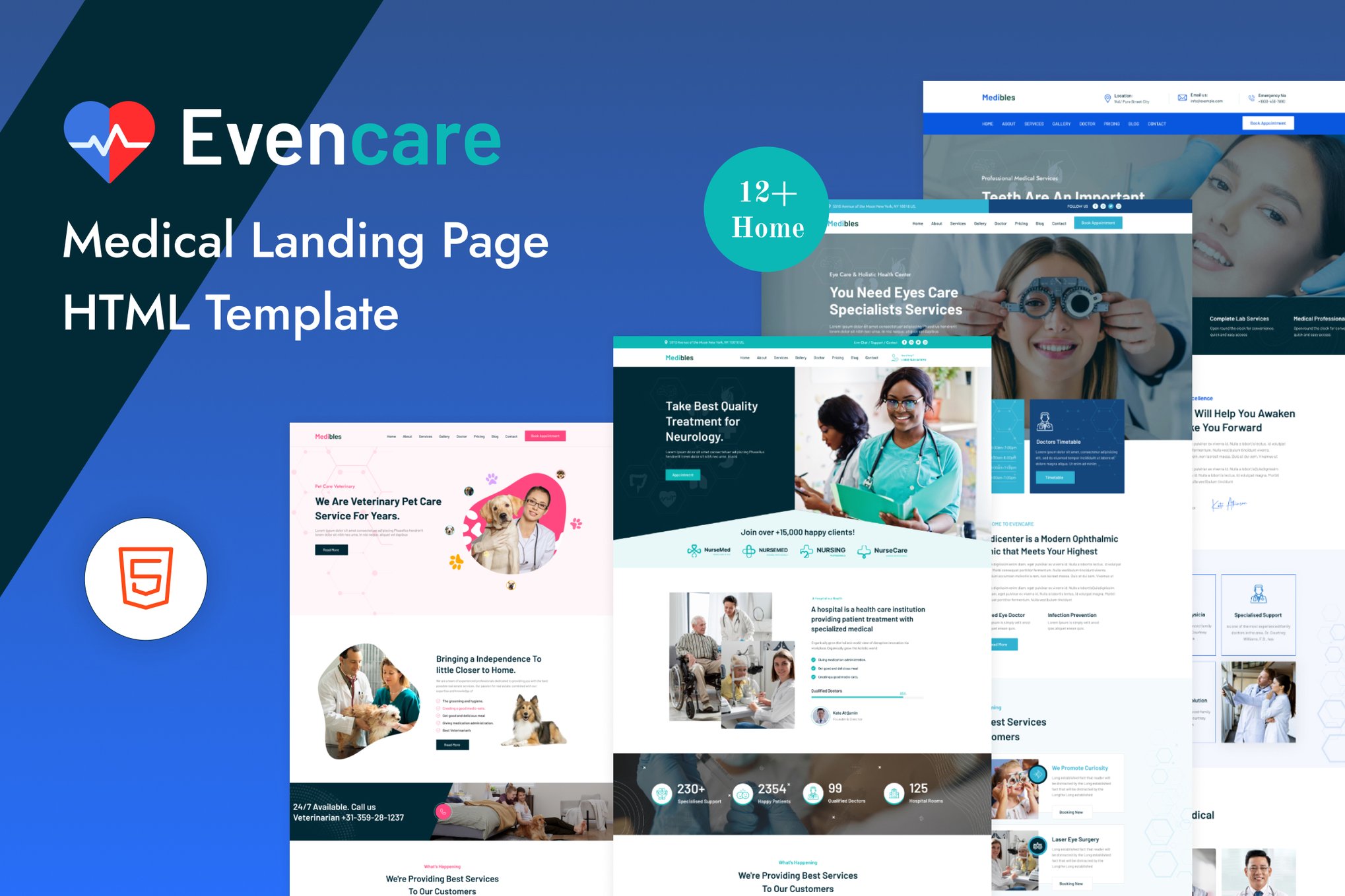 Imagen de portada de Evencare - Medical Landing Page HTML Template (plantilla web)