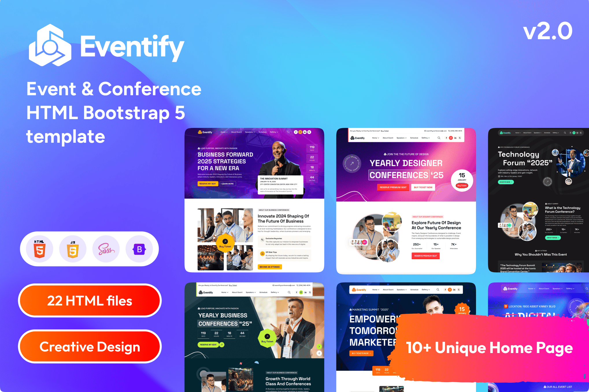 Imagen de portada de Eventify - Event & Conference HTML template (plantilla web)