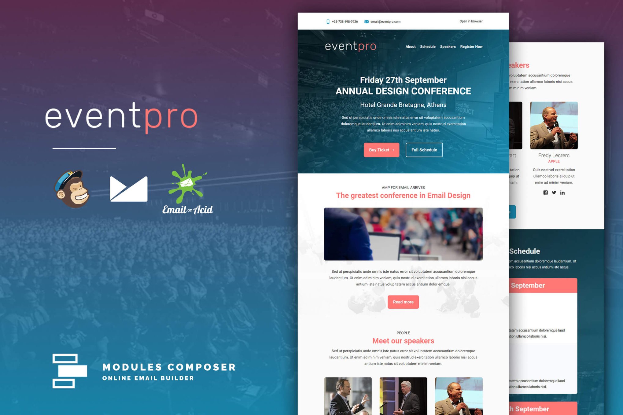 Imagen de portada de EventPro - Event / Conference Responsive Email (plantilla web)