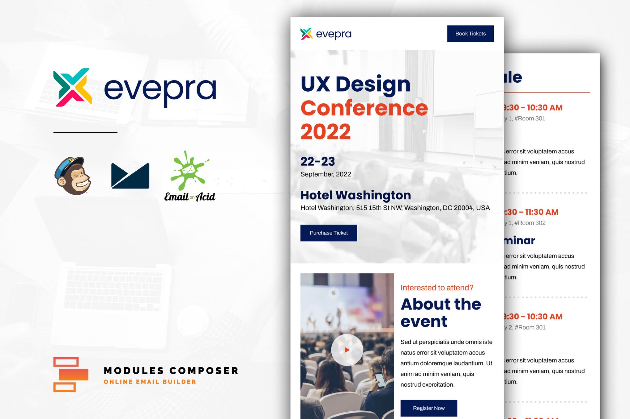 Imagen de portada de Evepra - Event / Conference Responsive Email (plantilla web)