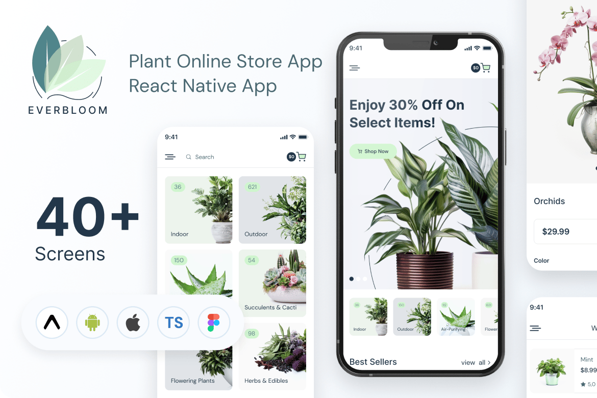 Imagen de portada de Everbloom - Plant Store | Expo | Frontend (plantilla web)