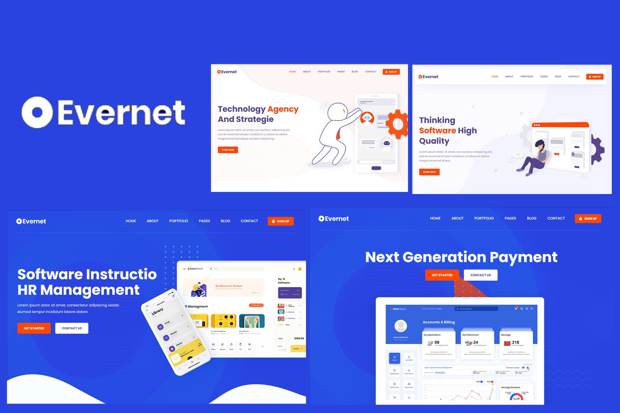 Imagen de portada de Evernet - HTML5 Template (plantilla web)