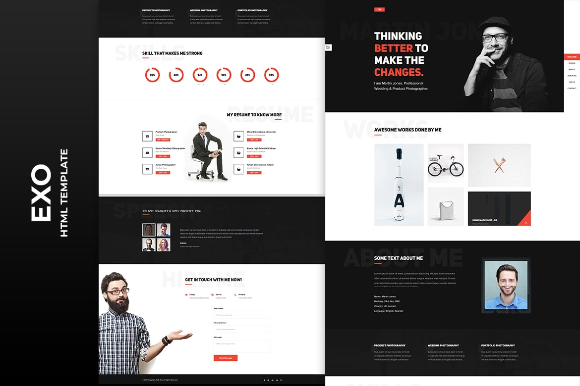 Imagen de portada de EXO - Personal Portfolio Template (plantilla web)