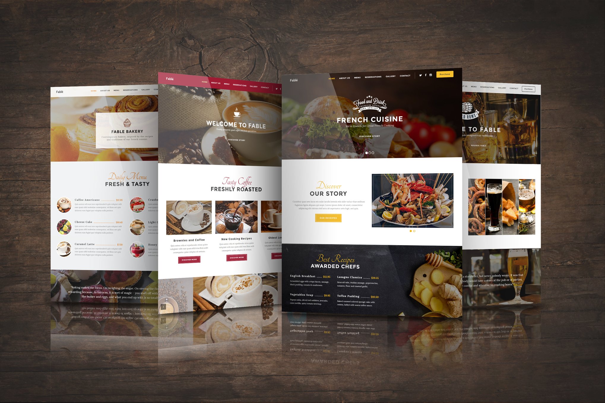 Imagen de portada de Fable - Bakery / Coffee / Pub / Restaurant Website (plantilla web)
