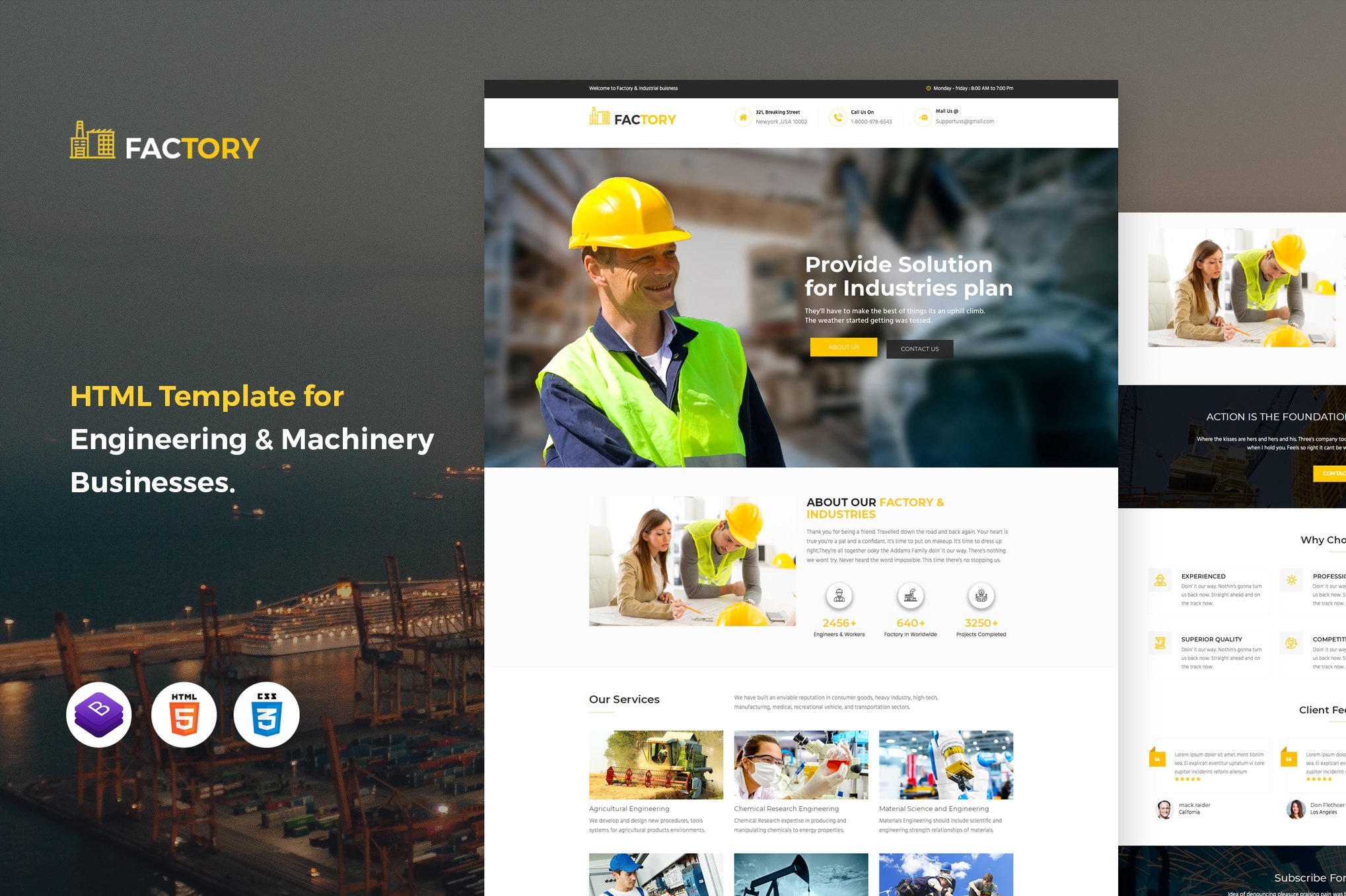Imagen de portada de Factory - Industrial Business HTML Template (plantilla web)
