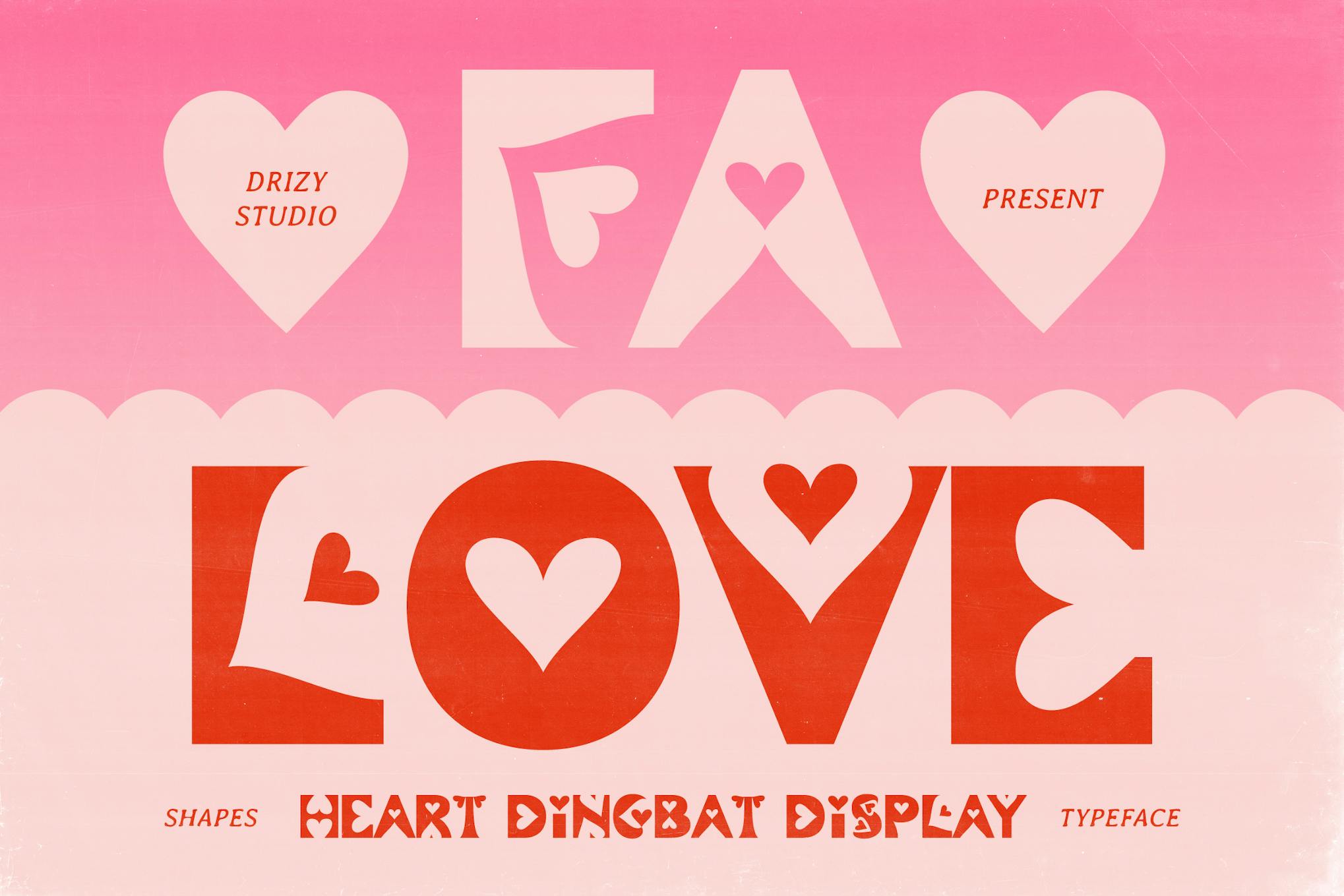 Imagen de portada de Falove - Heart Dingbat Display Font (fuente)