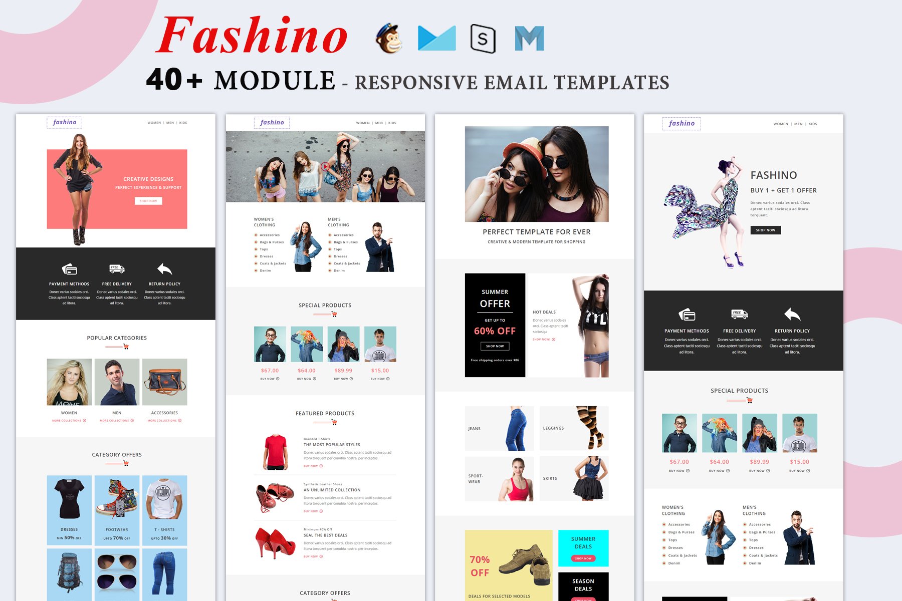 Imagen de portada de Fashino - Responsive Shop Email Templates (plantilla web)
