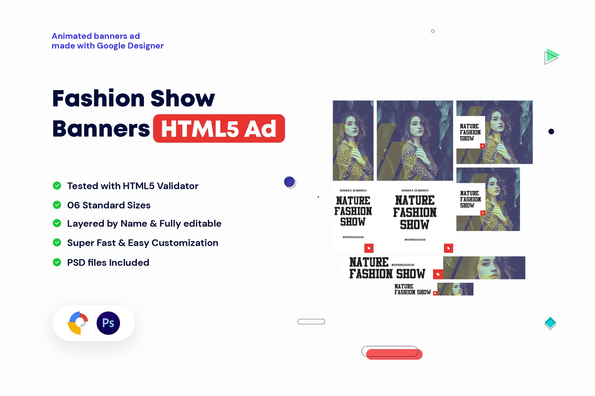 Imagen de portada de Fashion Show Banners HTML5 Ad (plantilla web)