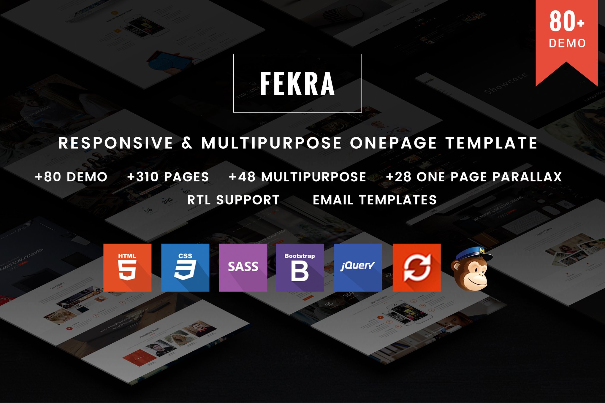 Imagen de portada de Fekra - Responsive One/Multi Page HTML5 Template (plantilla web)