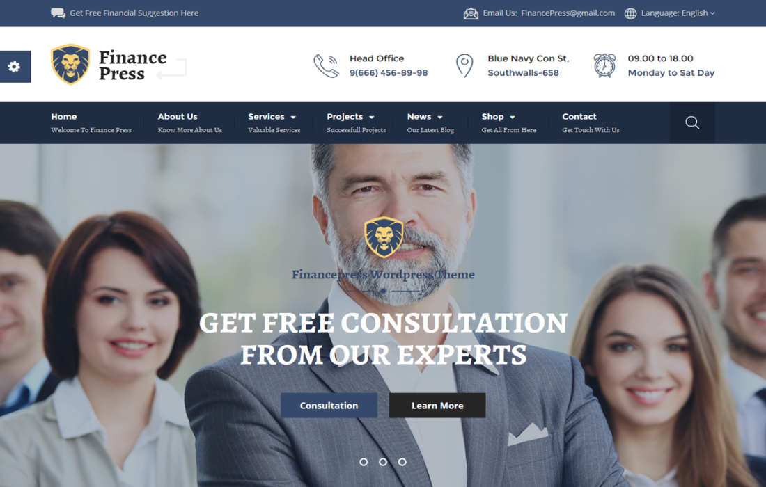 Imagen de portada de Finance Press - Consulting Business WordPress Them (tema)