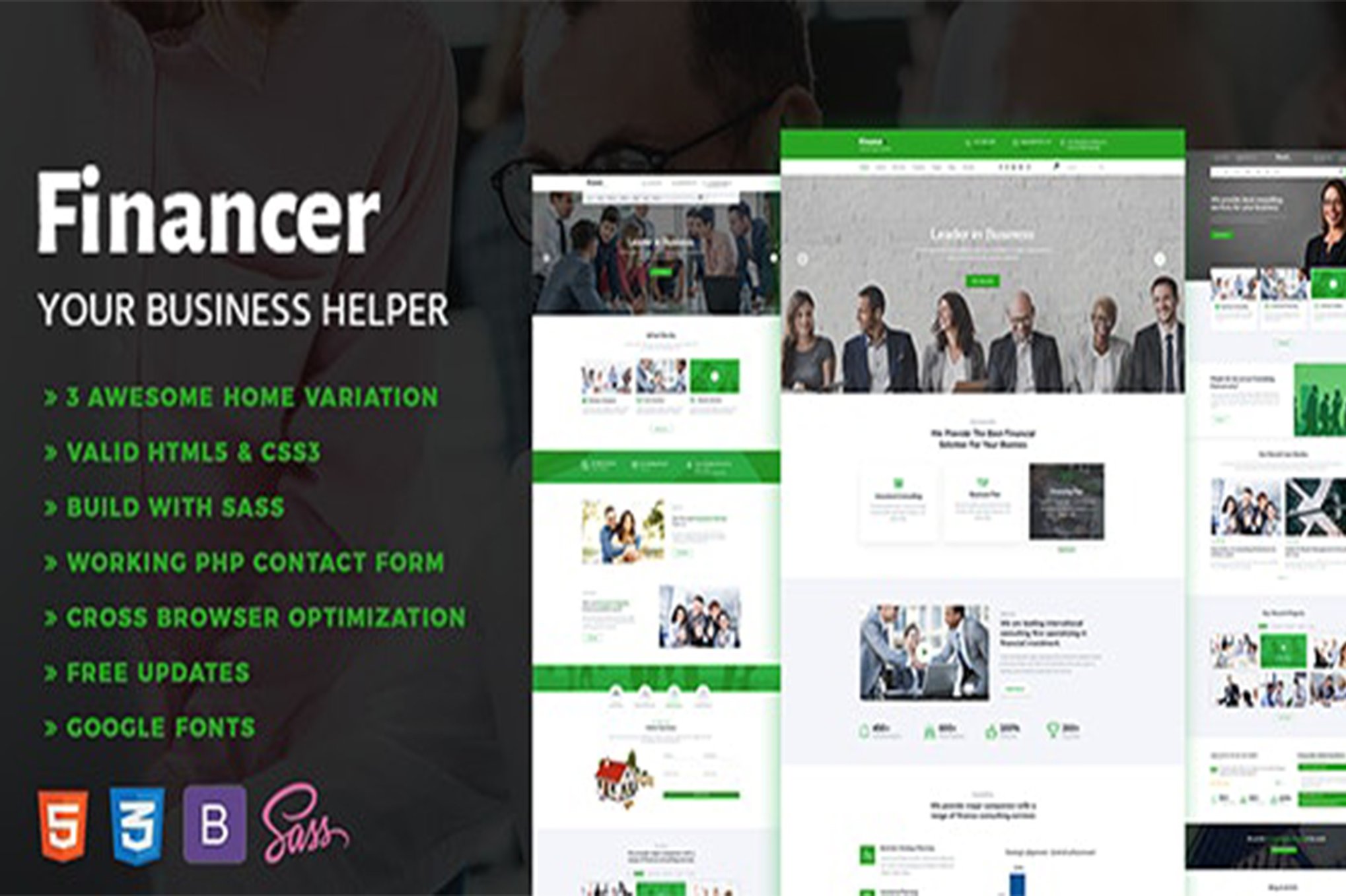 Imagen de portada de Financer - Consulting & Business Template (plantilla web)