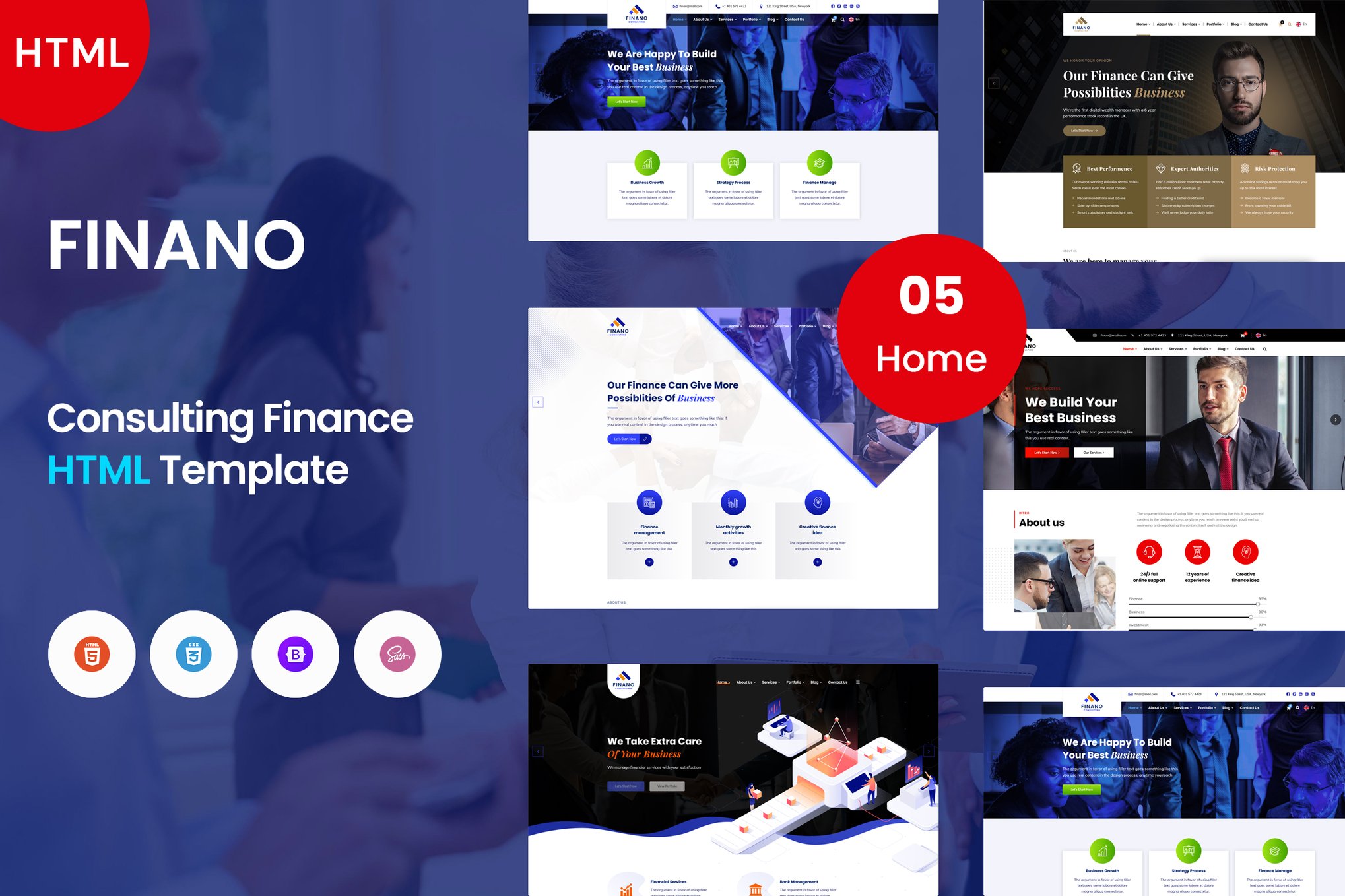 Imagen de portada de Finano - Consulting & Finance Template (plantilla web)