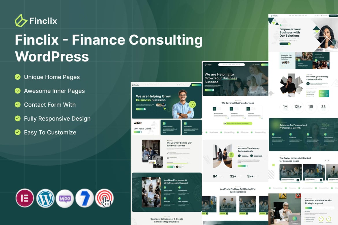 Imagen de portada de Finclix – Finance Consulting WordPress (tema)