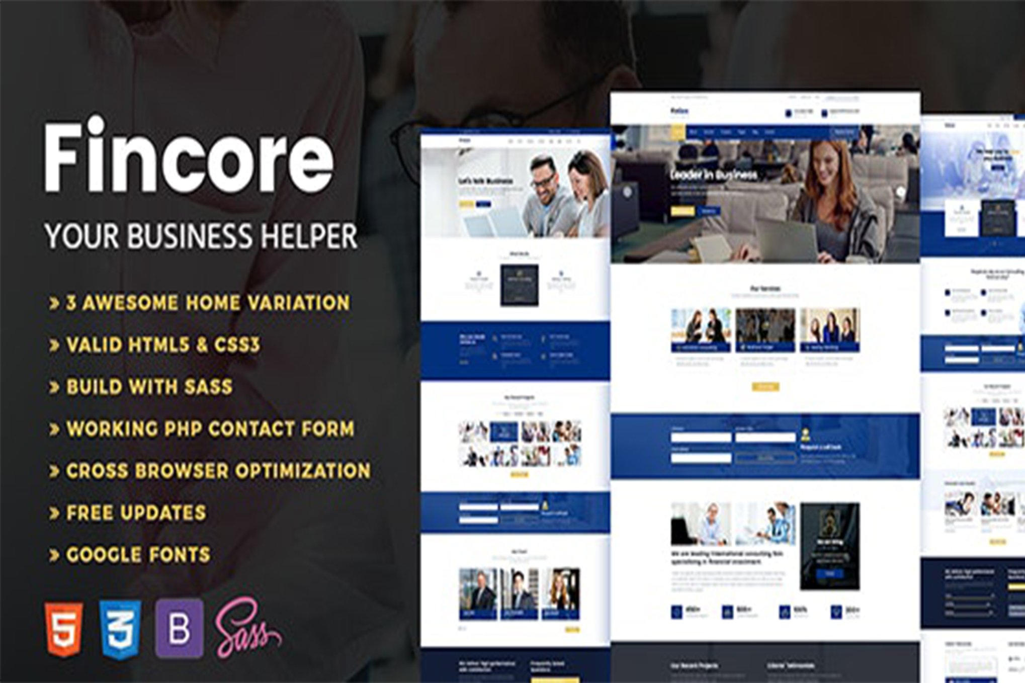 Imagen de portada de Fincore - Consulting & Business Template (plantilla web)