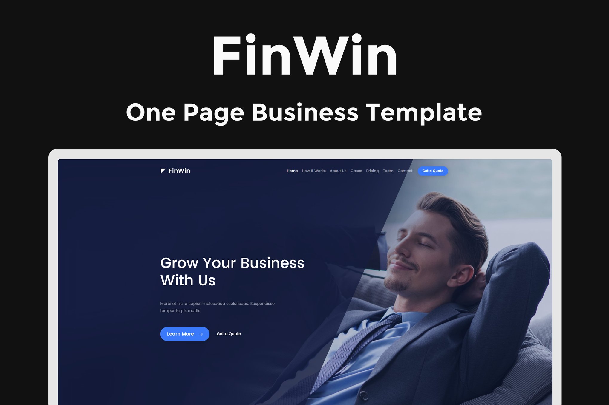 Imagen de portada de FinWin - One Page Business Finance Template (plantilla web)