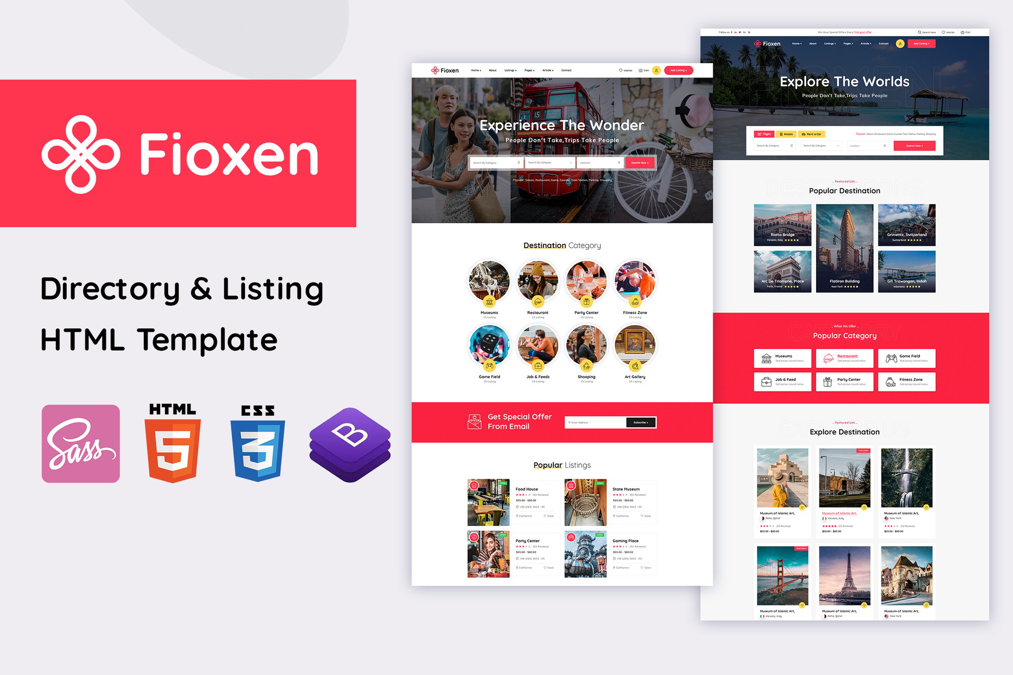 Imagen de portada de Fioxen - Directory & Listings HTML Template (plantilla web)