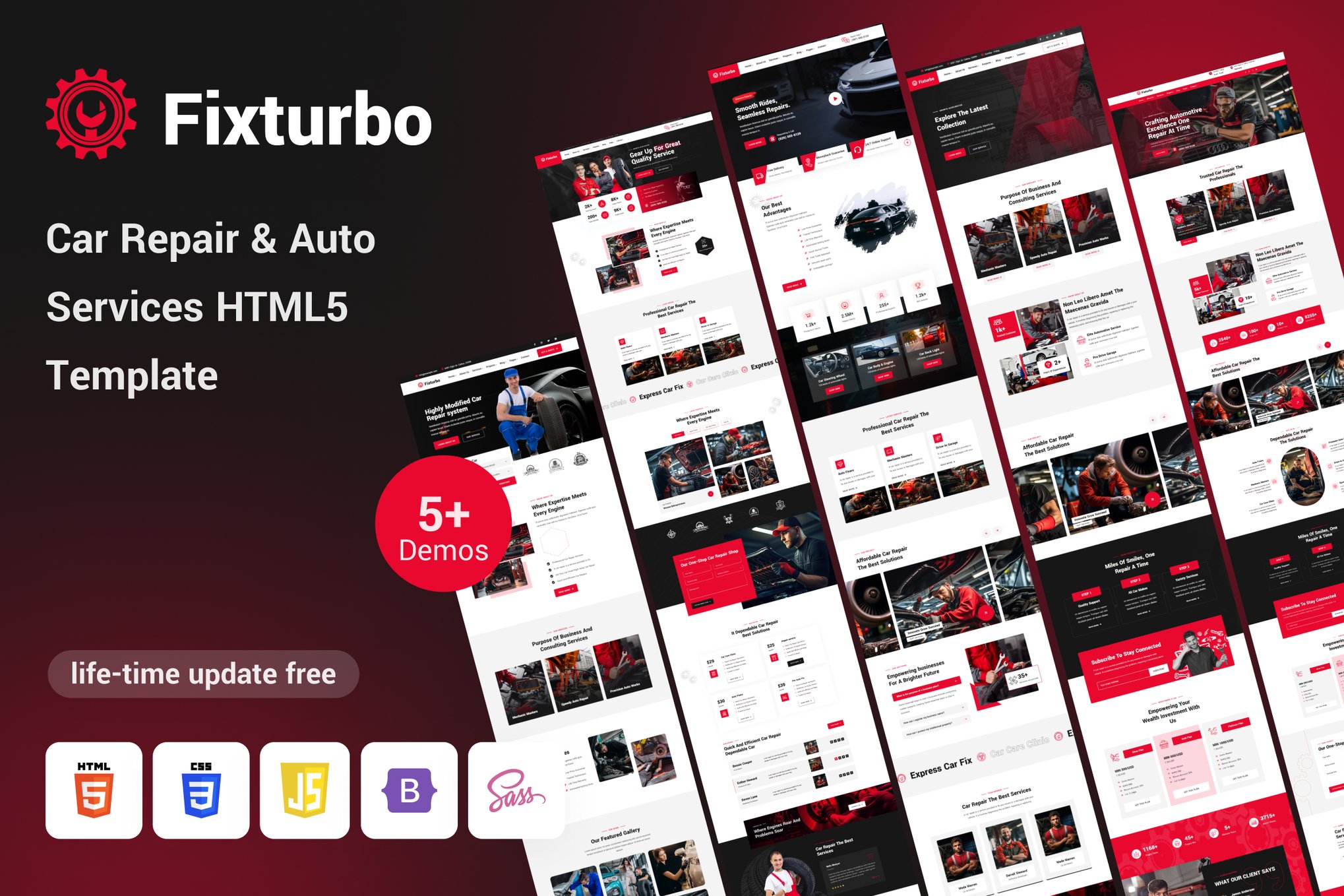 Imagen de portada de Fixturbo - Car Repair & Auto Services HTML5 (plantilla web)