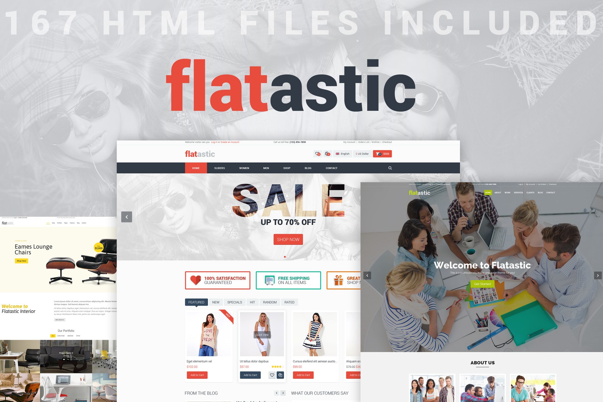 Imagen de portada de Flatastic - Versatile HTML Template (plantilla web)