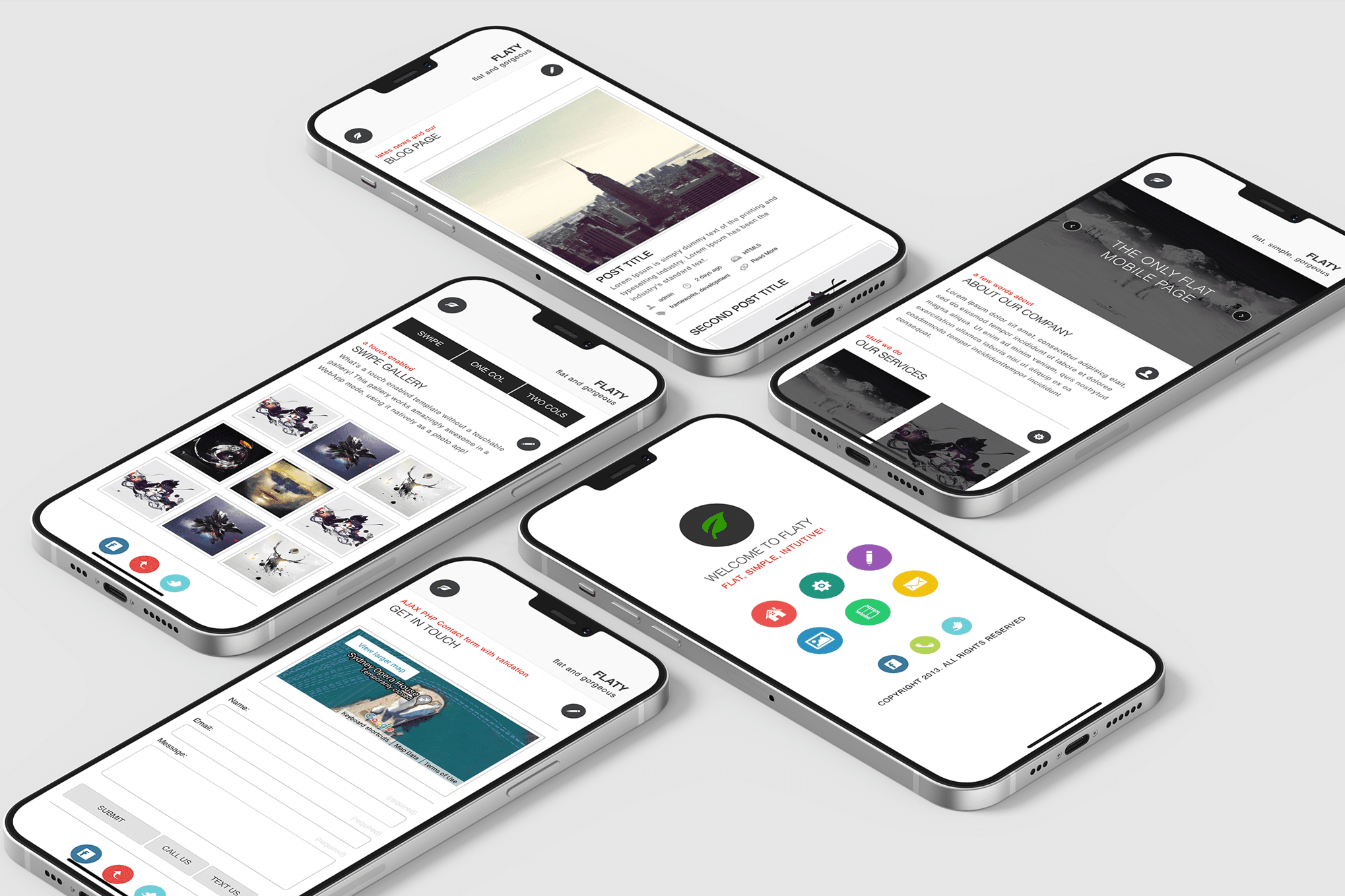 Imagen de portada de Flaty | Mobile Website Template (plantilla web)