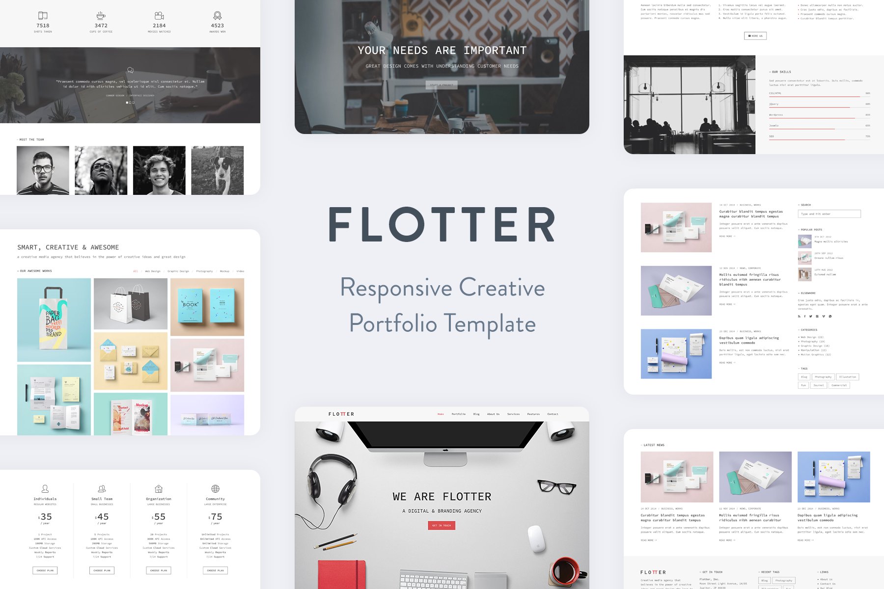 Imagen de portada de Flotter - Responsive Creative HTML5 Template (plantilla web)