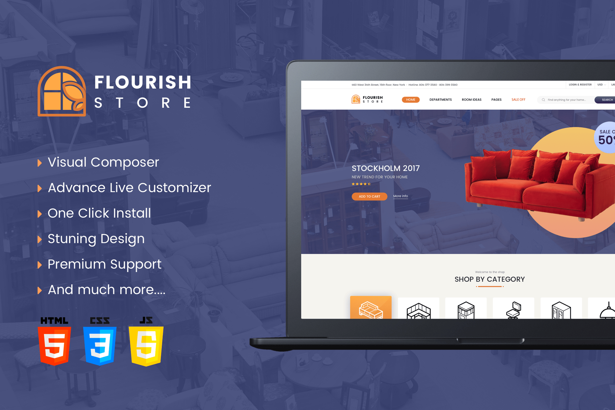 Imagen de portada de Flourish- eCommerce HTML5 Template (plantilla web)