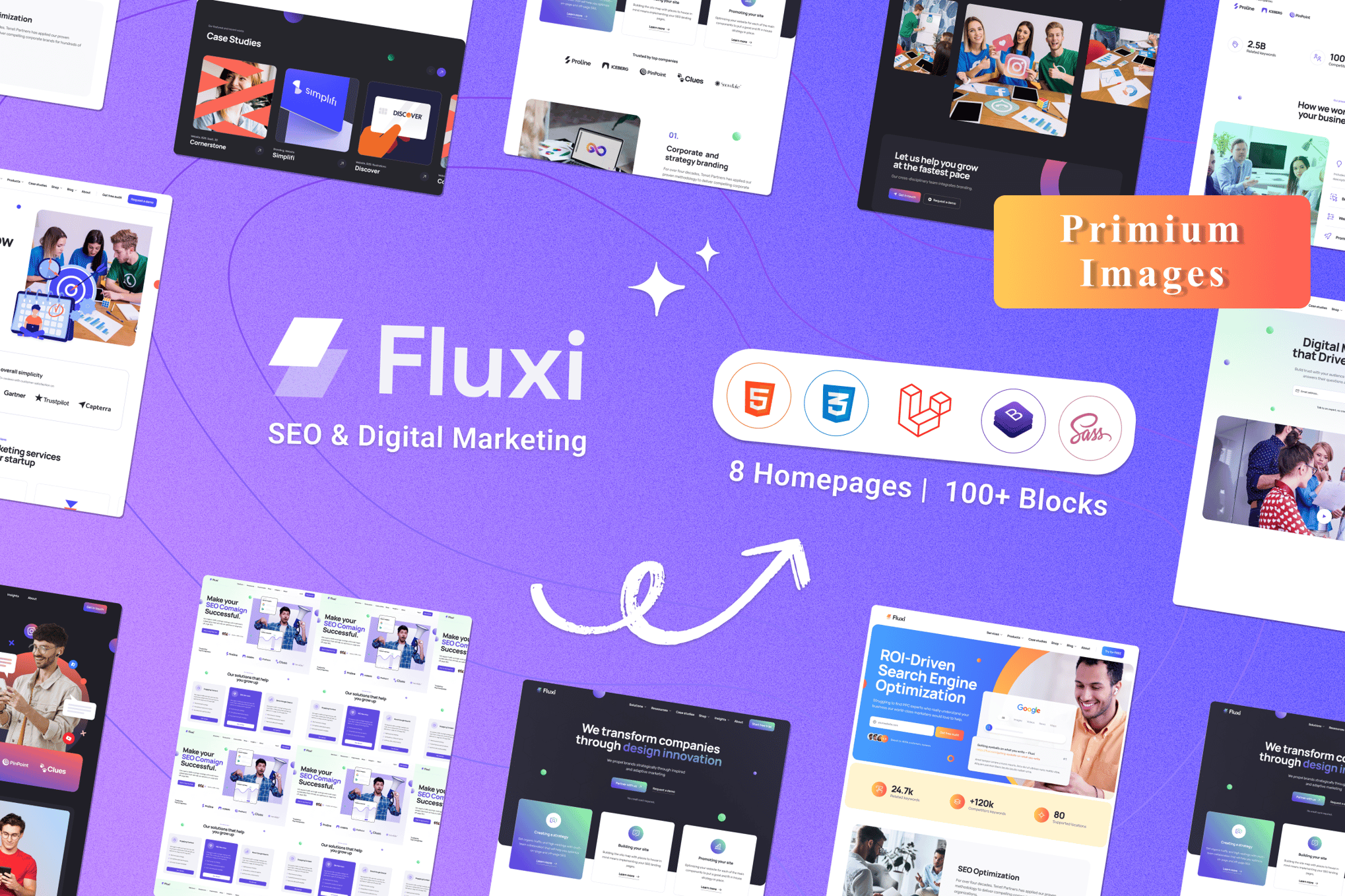 Imagen de portada de Fluxi - SEO Digital Marketing Laravel 11 Template (plantilla web)