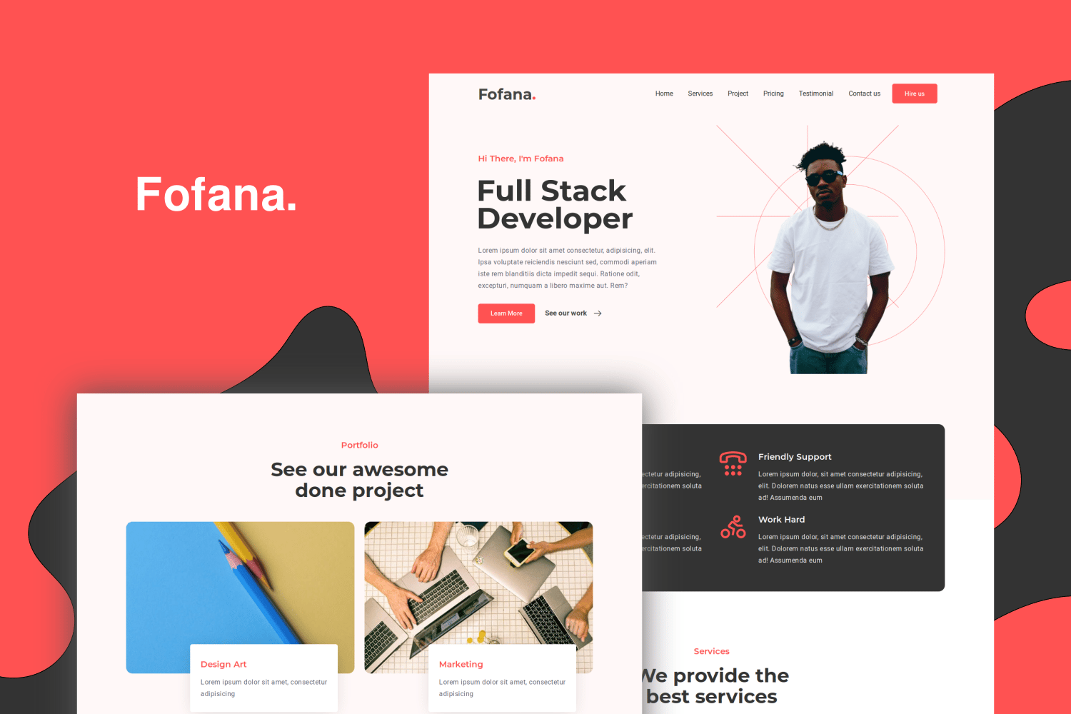 Imagen de portada de Fofana - Personal Portfolio Template (plantilla web)