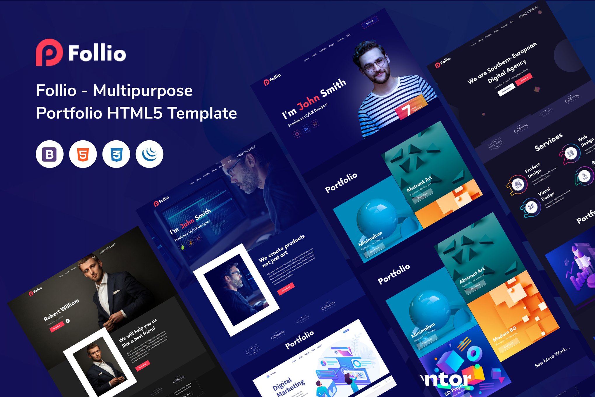 Imagen de portada de Follio - Multipurpose Portfolio HTML5 Template (plantilla web)